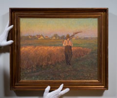 Landwirt auf dem Rückweg in der Abenddämmerung (Hjemad), um 1915