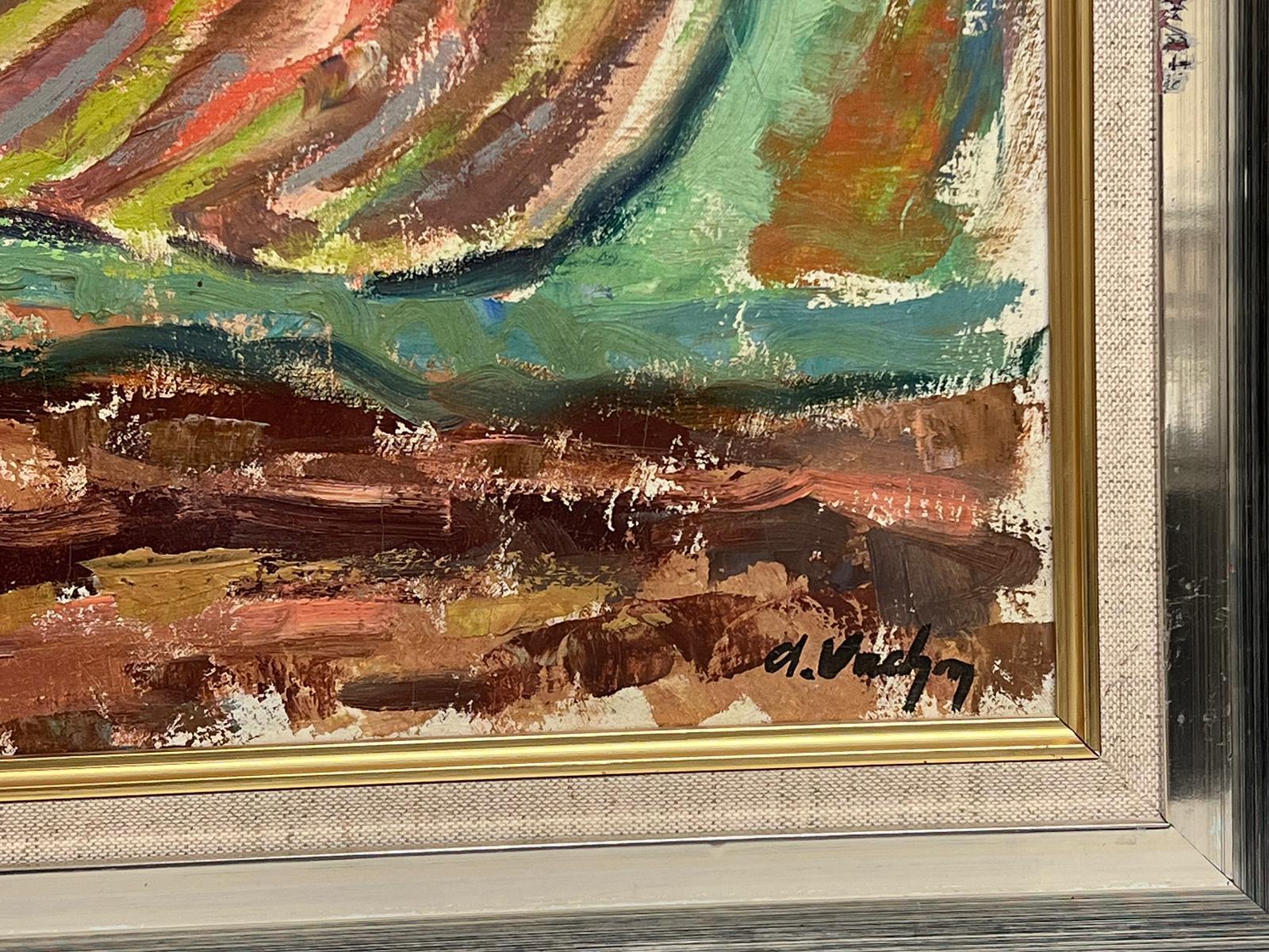 Il golfo di St. Tropez, dipinto a olio firmato da Post-Impressionisti francesi degli anni '40 1