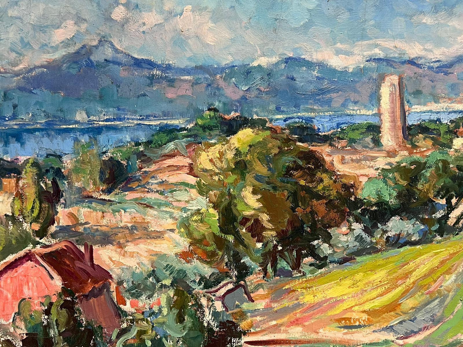 Il golfo di St. Tropez, dipinto a olio firmato da Post-Impressionisti francesi degli anni '40 3