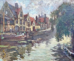 Alfred Van Neste, 1874 – 1969, Belgian Painter, A View of Bruges