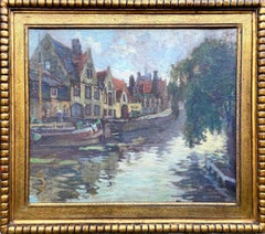 Alfred Van Neste, 1874 - 1969, belgischer Maler, Eine Ansicht von Brügge