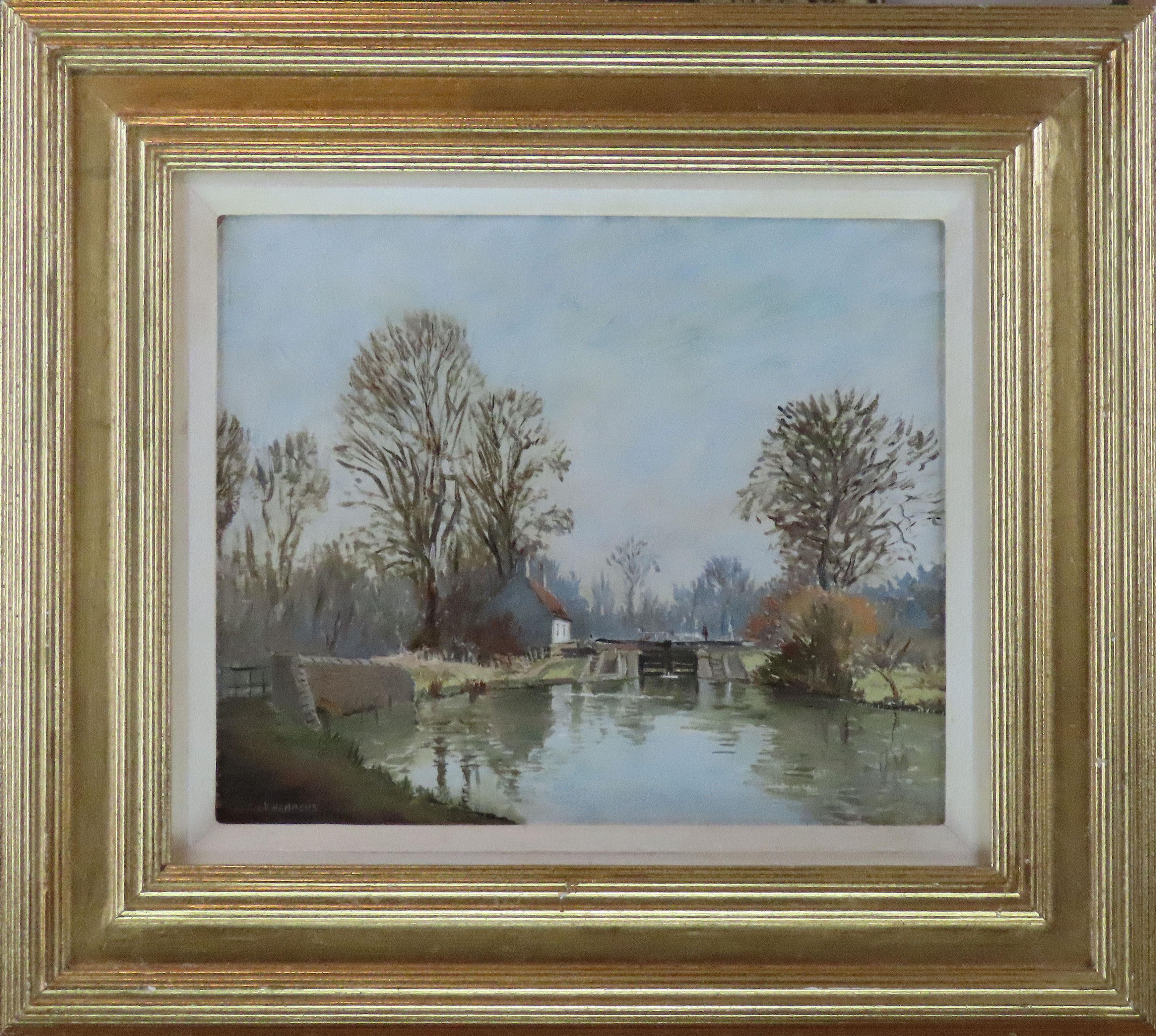 Original Ölgemälde auf Karton, Alfred Vavasour Hammond,  „An der Canal Gate“
