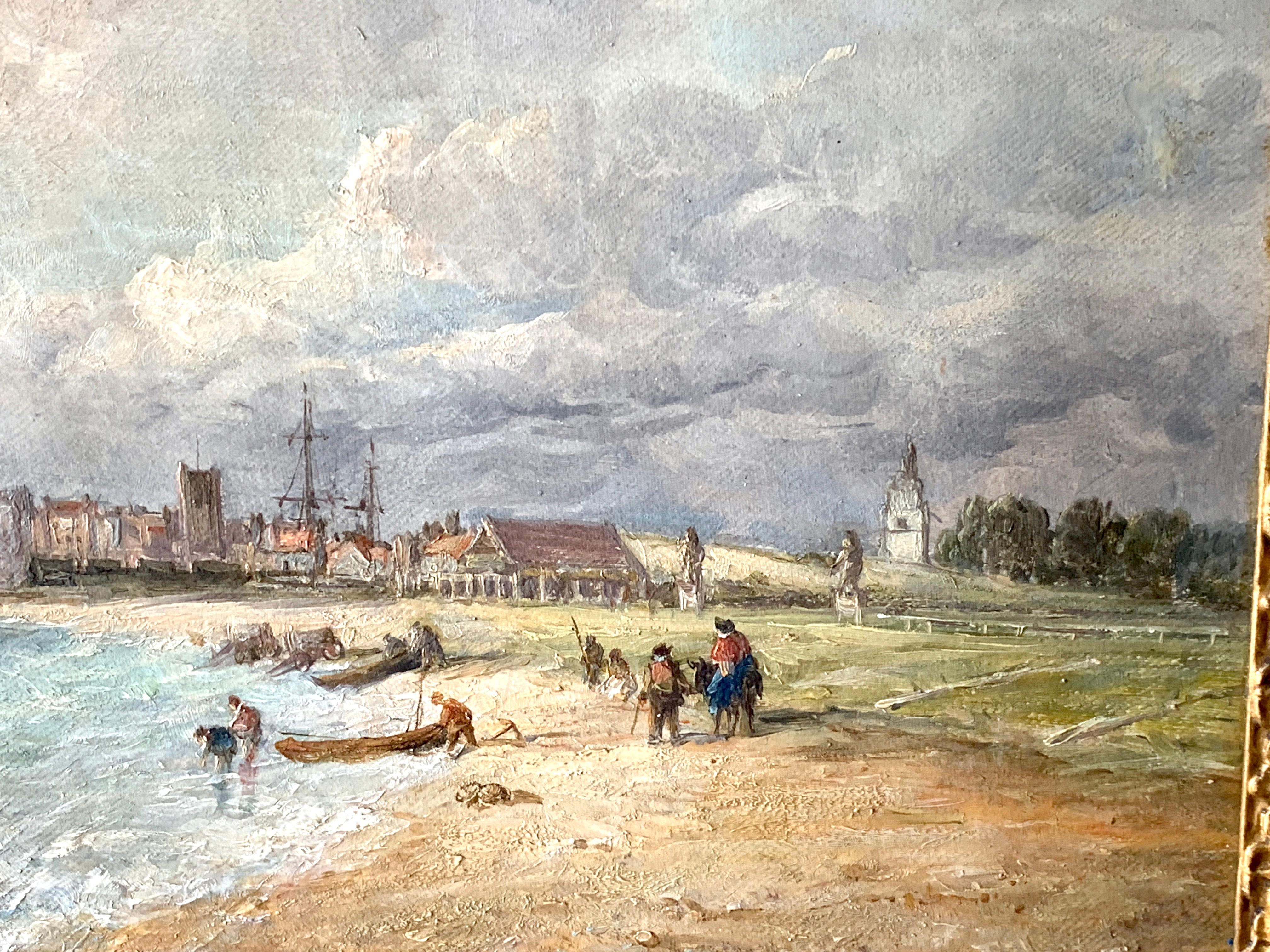A stunning portrait of a 19th century Portsmouth Harbour scene by one of England's finest marine and landscape painters.

Alfred Vickers was a painter of marine subjects and landscapes. He exhibited extensively throughout his life but notably at the
