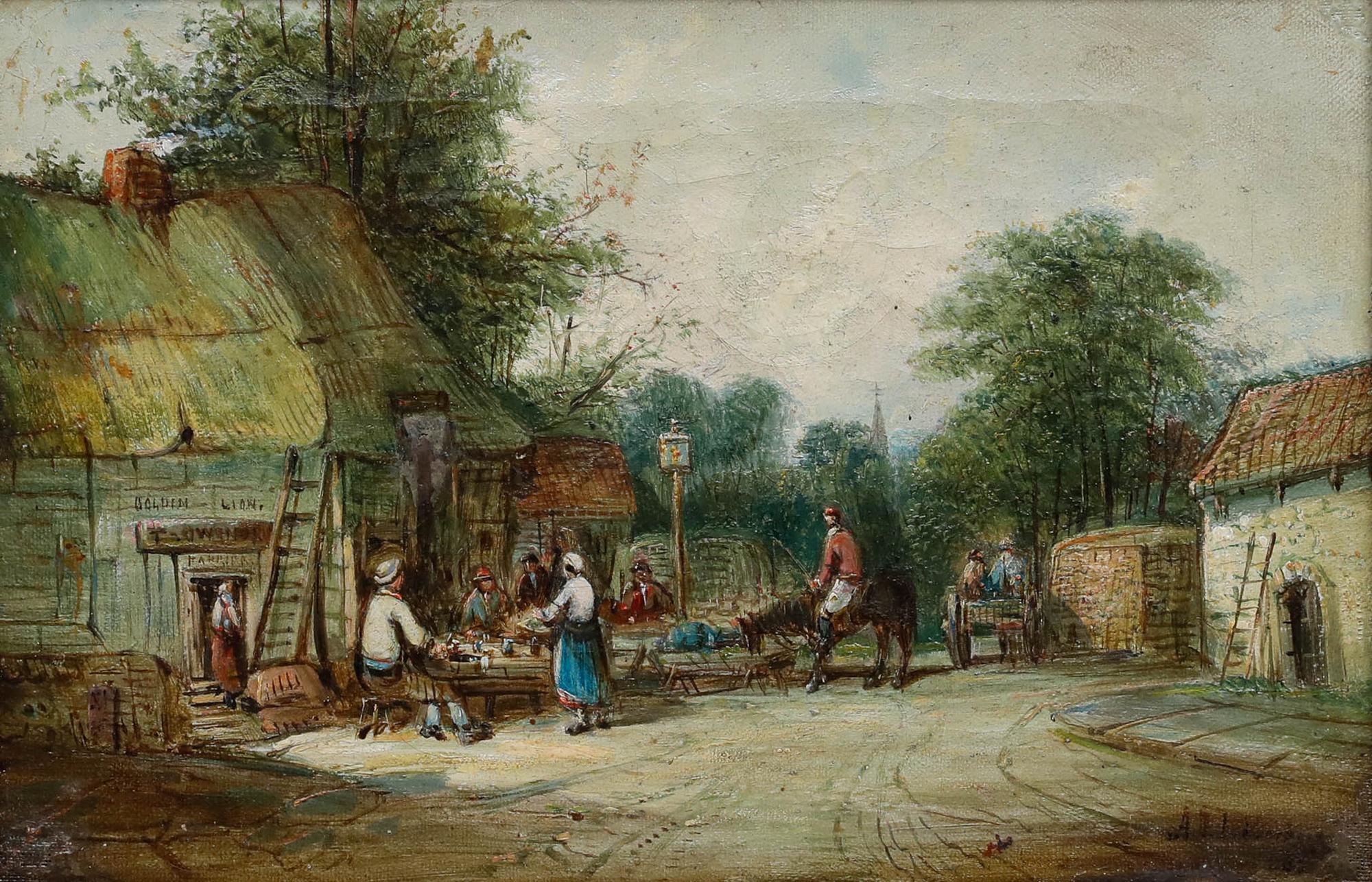 Alfred Vickers (1853-1919) - Late 19th Century Oil, The Golden Lion For Sale 1