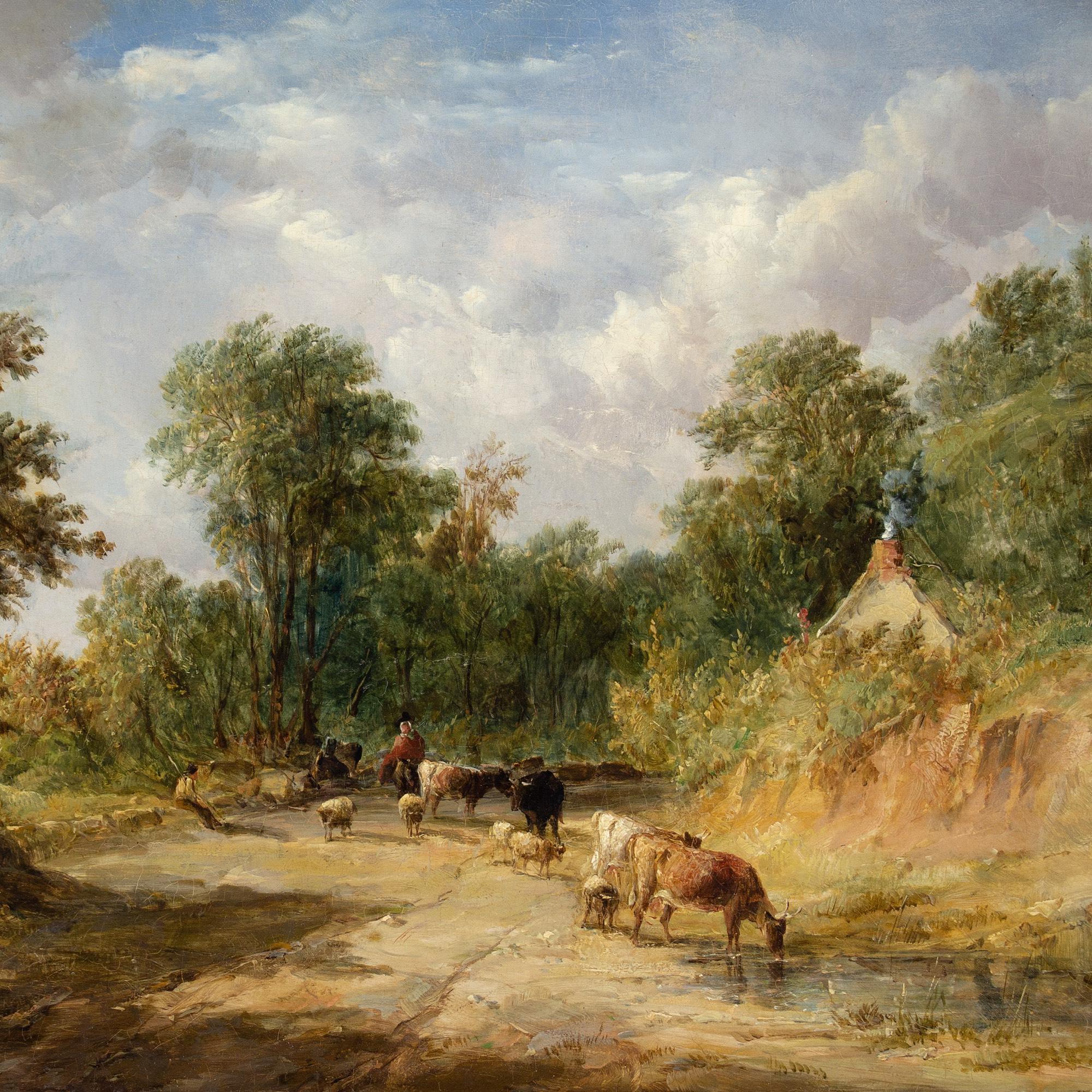 Alfred Vickers, A Welsh Lane With Cattle & Drover 5