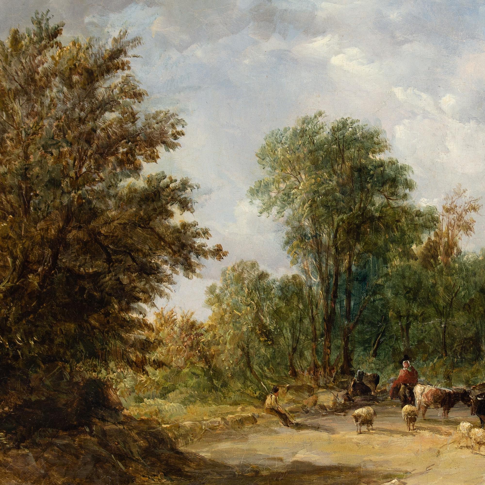 Alfred Vickers, A Welsh Lane With Cattle & Drover 6