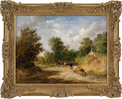 Alfred Vickers, A Welsh Lane With Cattle & Drover