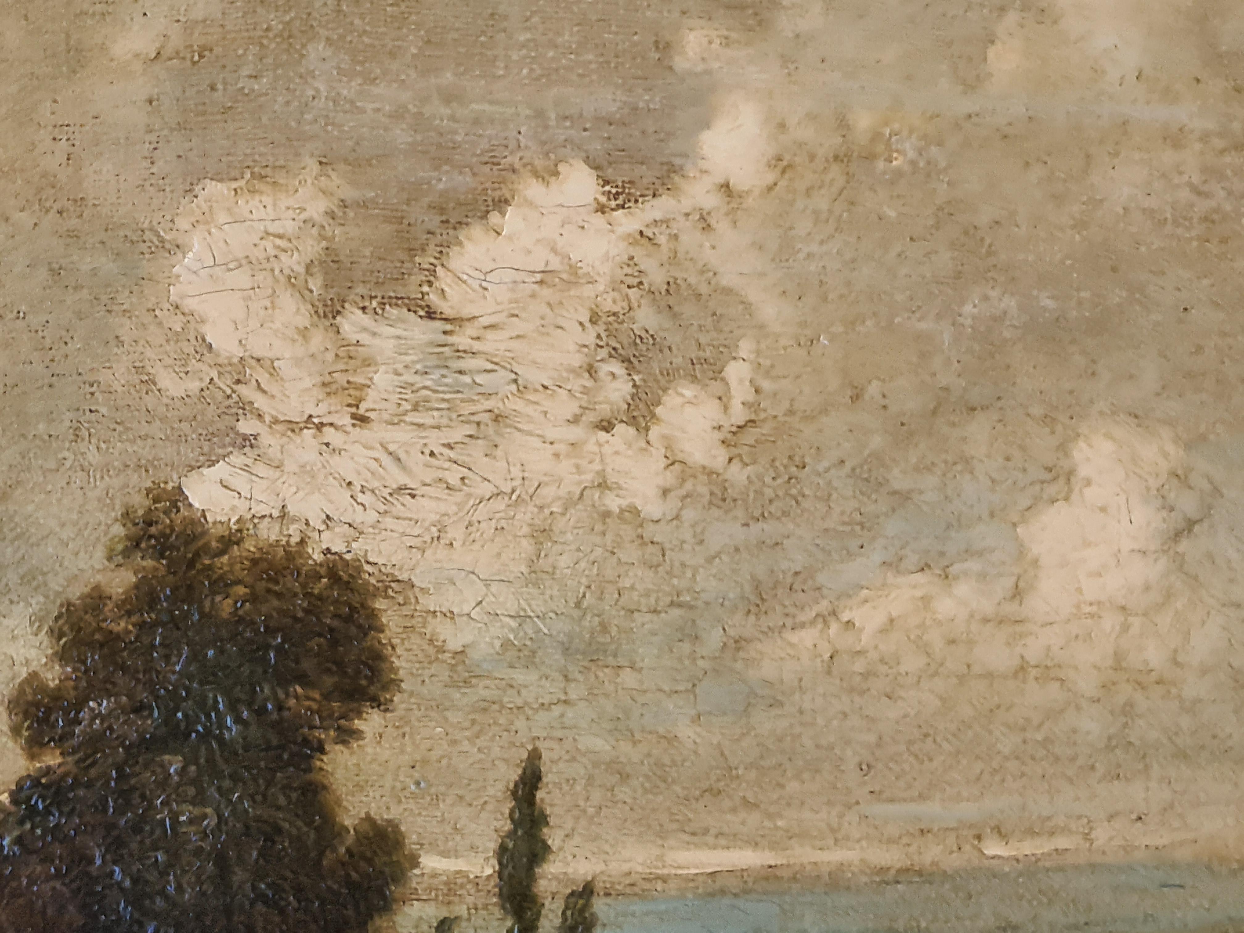 Paysage anglais d'époque Barbizon, huile sur toile, cercle de John Constable en vente 2