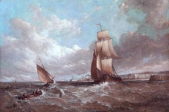 Seascape with Sailing Ships by Alfred Vickers – Breath and Elegance