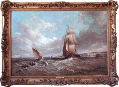 Seascape with Sailing Ships by Alfred Vickers – Breath and Elegance