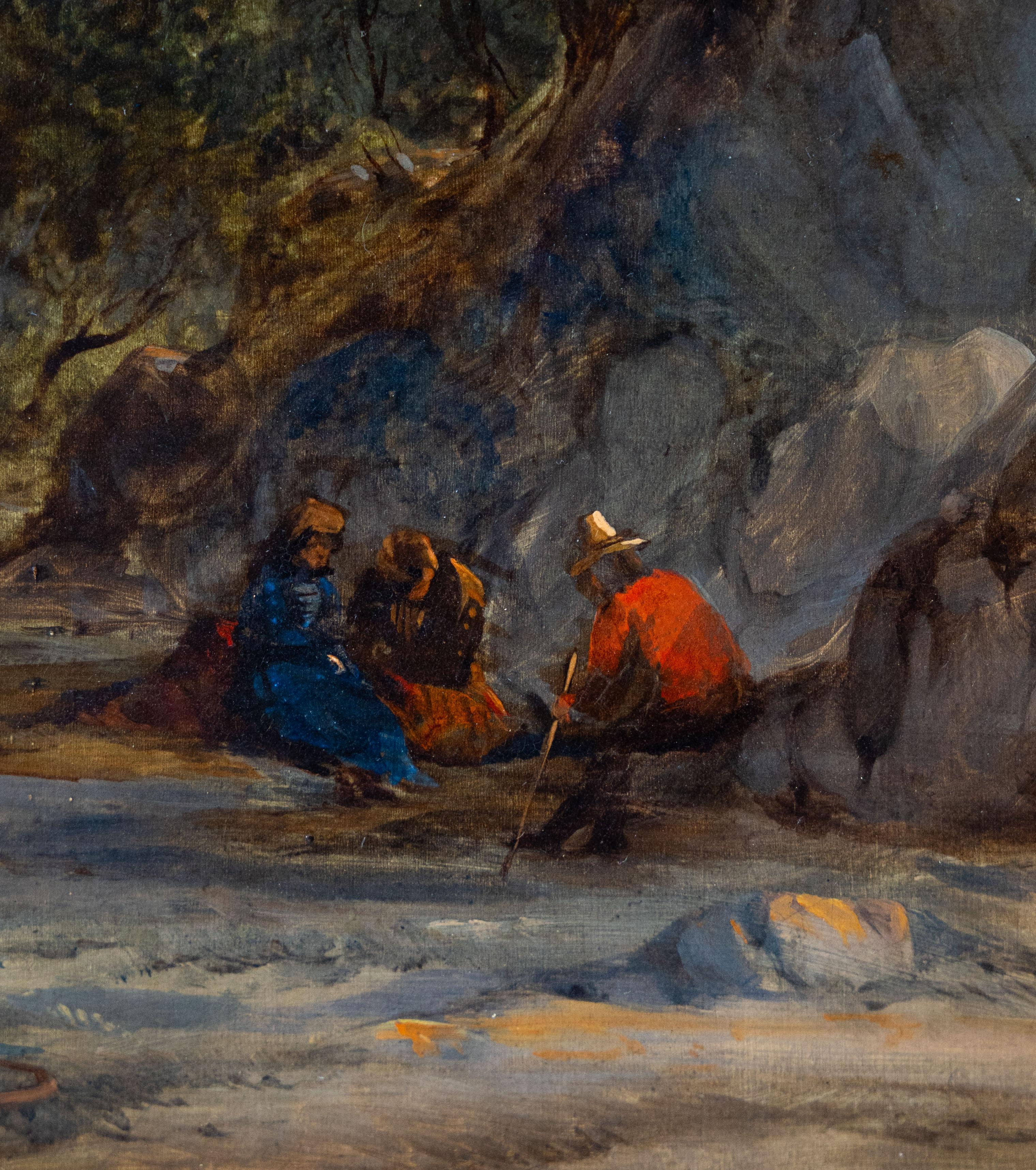 Alfred Vickers Senior (1786-1868)
Figures se reposant au bord d'un canal
Huile sur toile, signée 