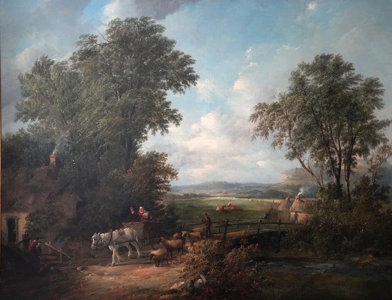 View Near Conway, North Wales - British Victorian exh art landscape oil painting For Sale 7