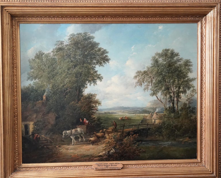 View Near Conway, North Wales - British Victorian exh art landscape oil painting For Sale 8