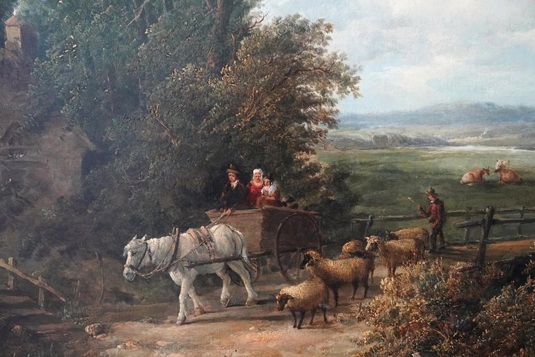 Alfred Vickers senior painted this absolutely charming British exhibited Victorian landscape oil painting with excellent provenance. Painted in 1847 it was exhibited at the Royal Society of British Artists the following year. The location is the