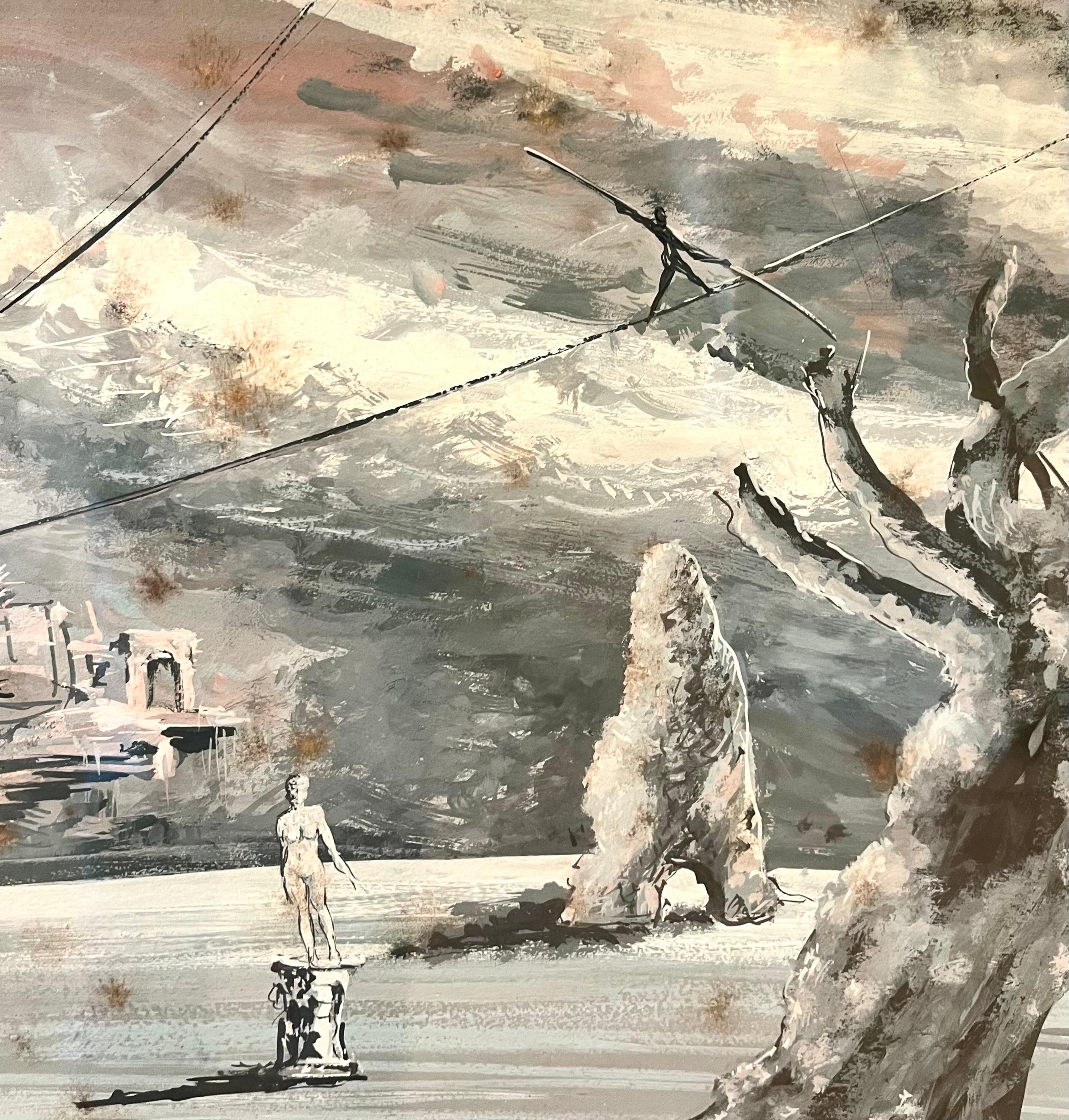 Surrealist Classical Ruins Scene titled 