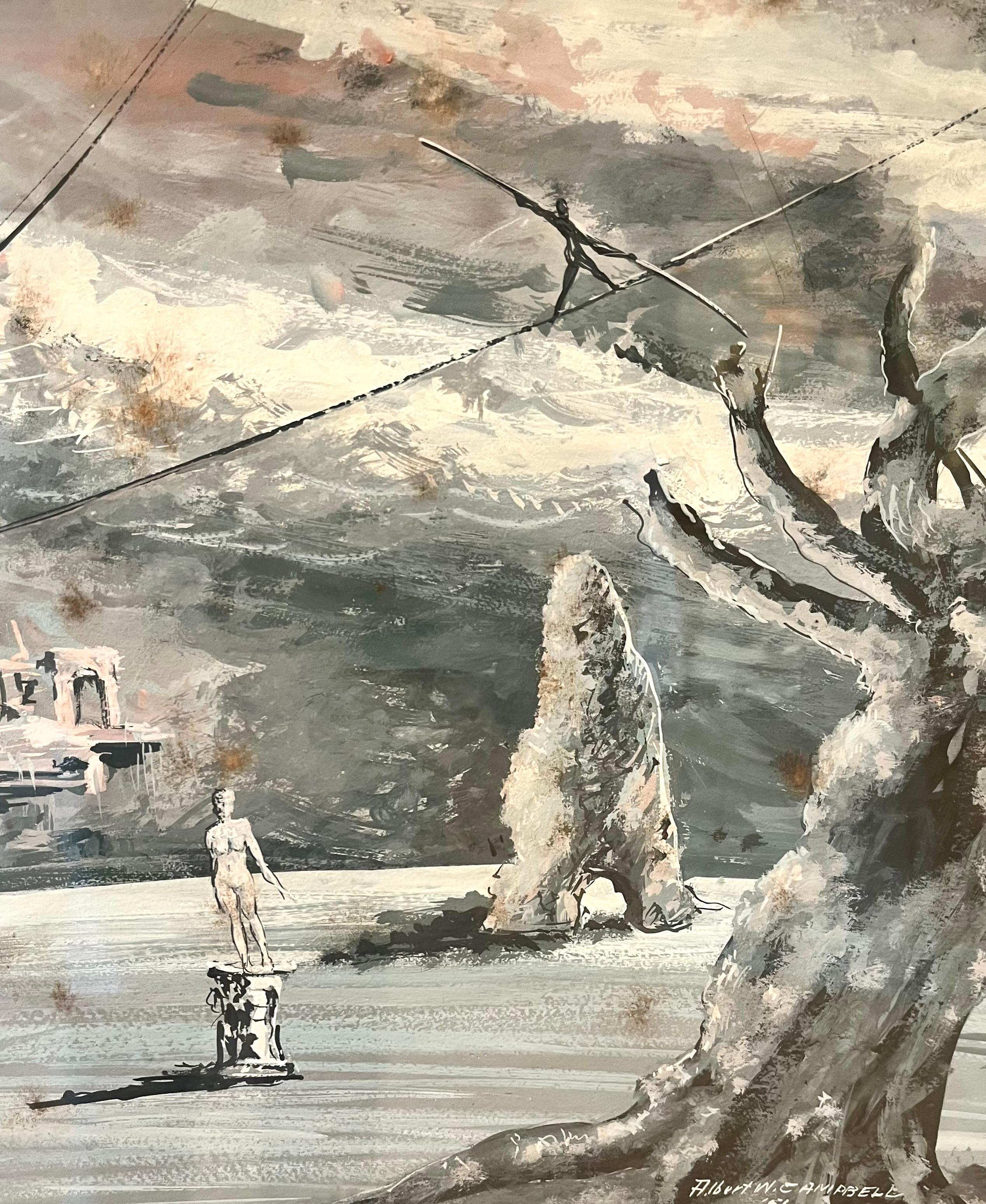 Surrealist Classical Ruins Scene titled 