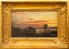 Una hermosa puesta de sol del pintor impresionista sueco Alfred Wahlberg