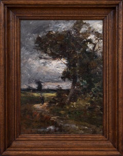 Paesaggio francese al chiaro di luna con raccoglitore di sterpi (1872)