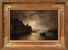 Moonlight Over a French Harbor (1875)