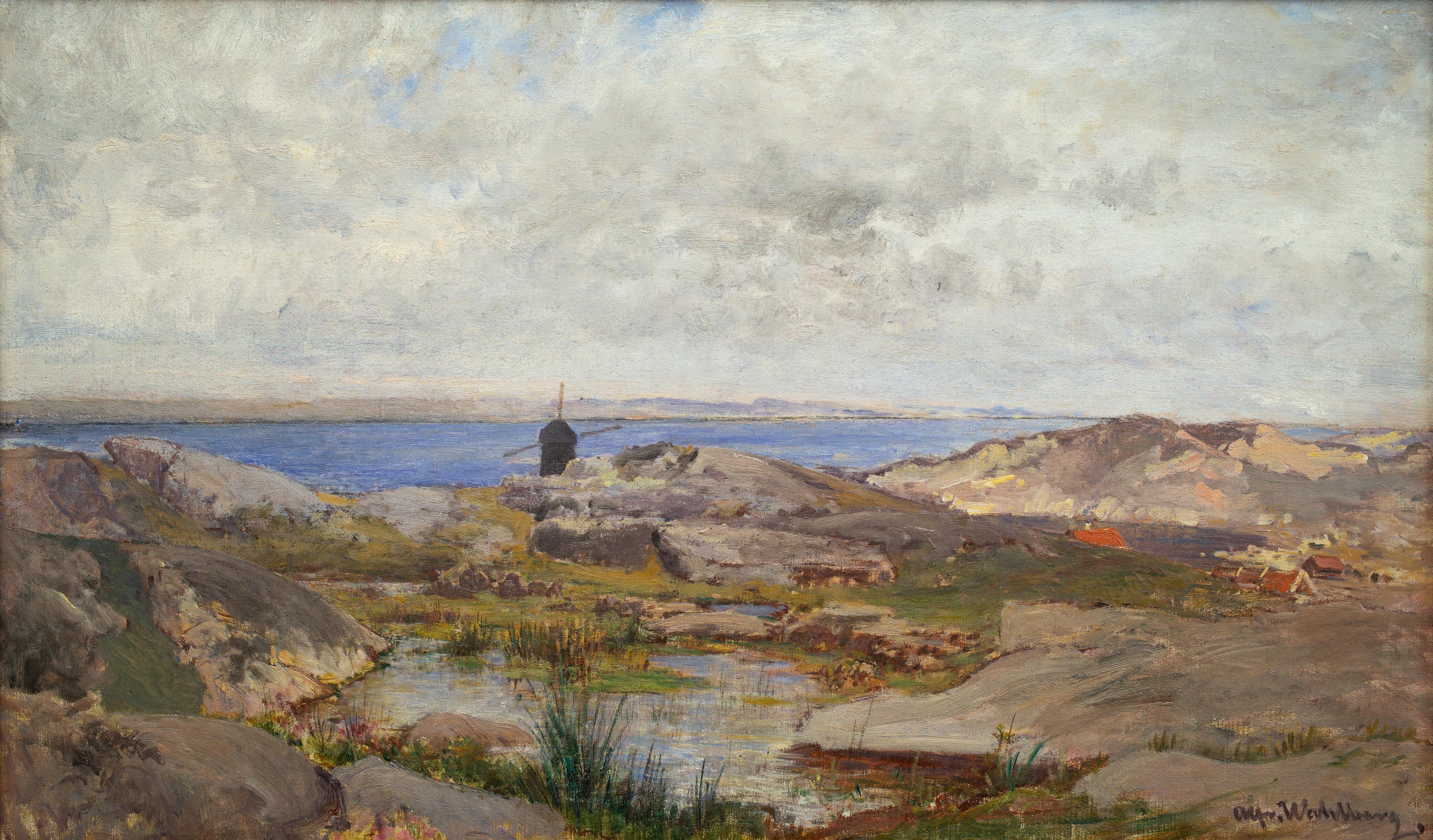 Summer Day on the West Coast of Sweden by Swedish Impressionist Alfred Wahlberg For Sale 1