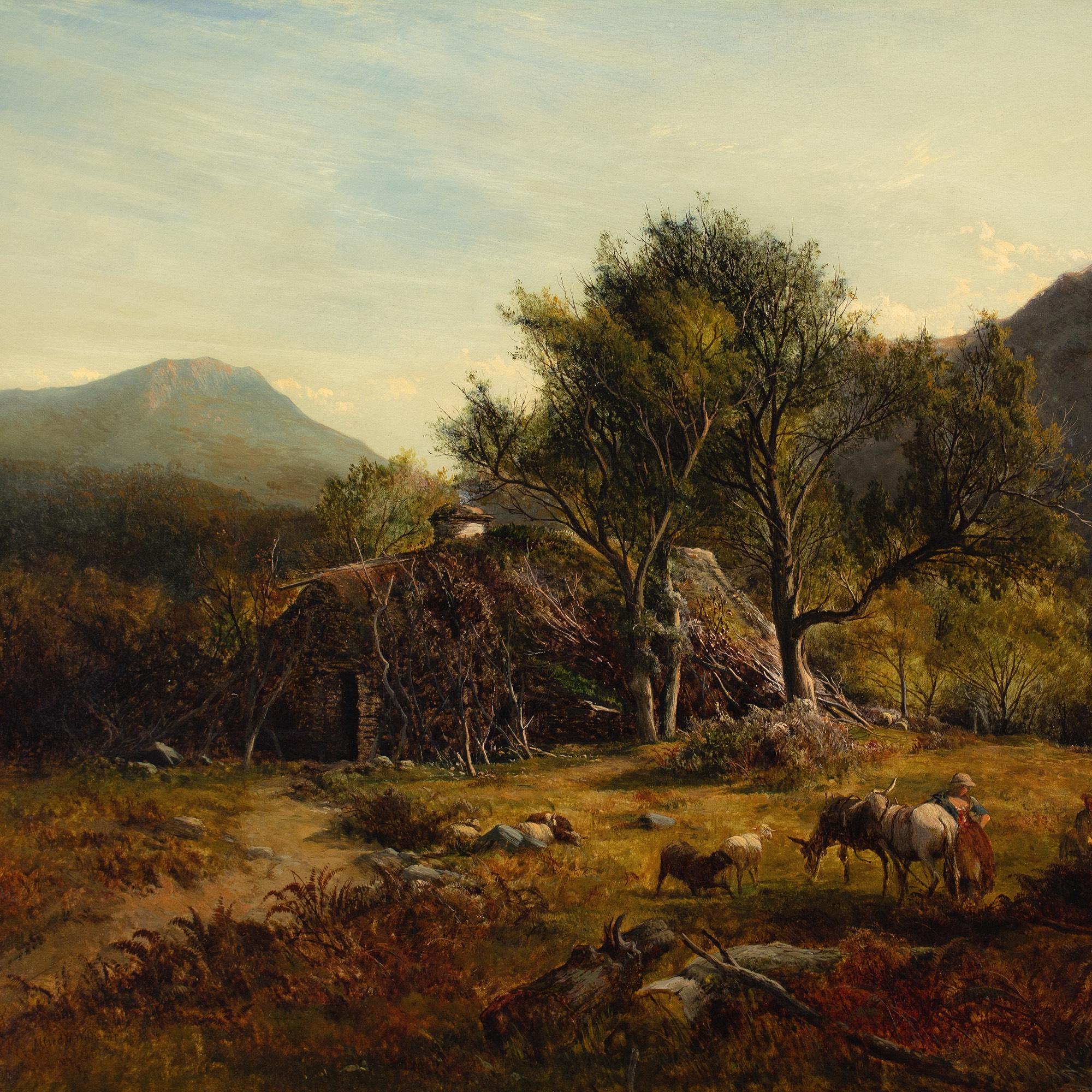 Alfred Walter Williams, Welsh Landscape With Figures Dragging Bracken 5
