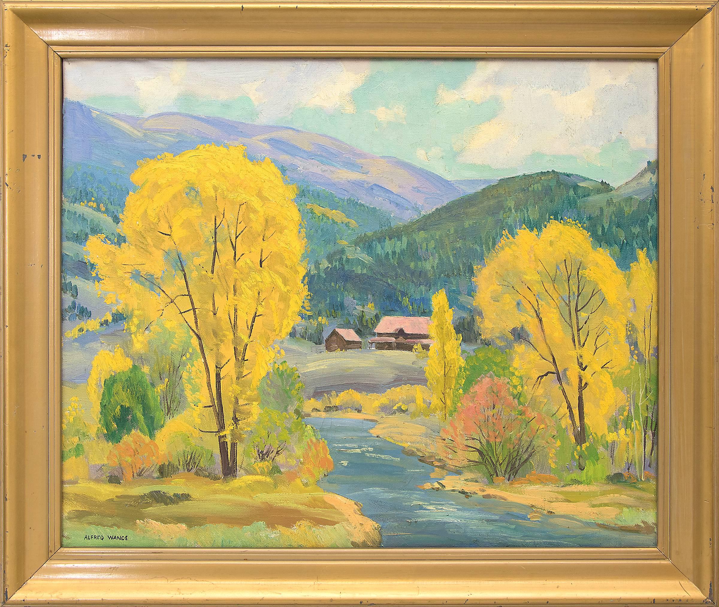 Alfred Wands Landscape Painting - Fall at Glenwood Springs (Colorado)