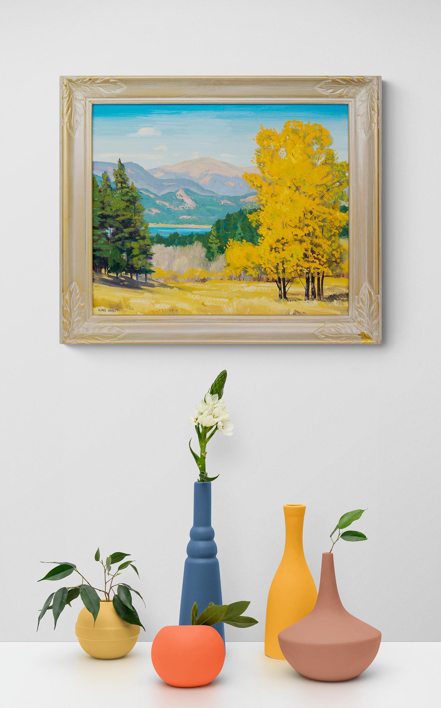 Mountain Landscape, Autumn, Colorado Oil Painting, Aspen Trees & Lake in Fall 3