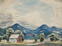 Sangre de Cristo Mountains, Aquarell-Landschaftsgemälde, Südkalifornien Colorado