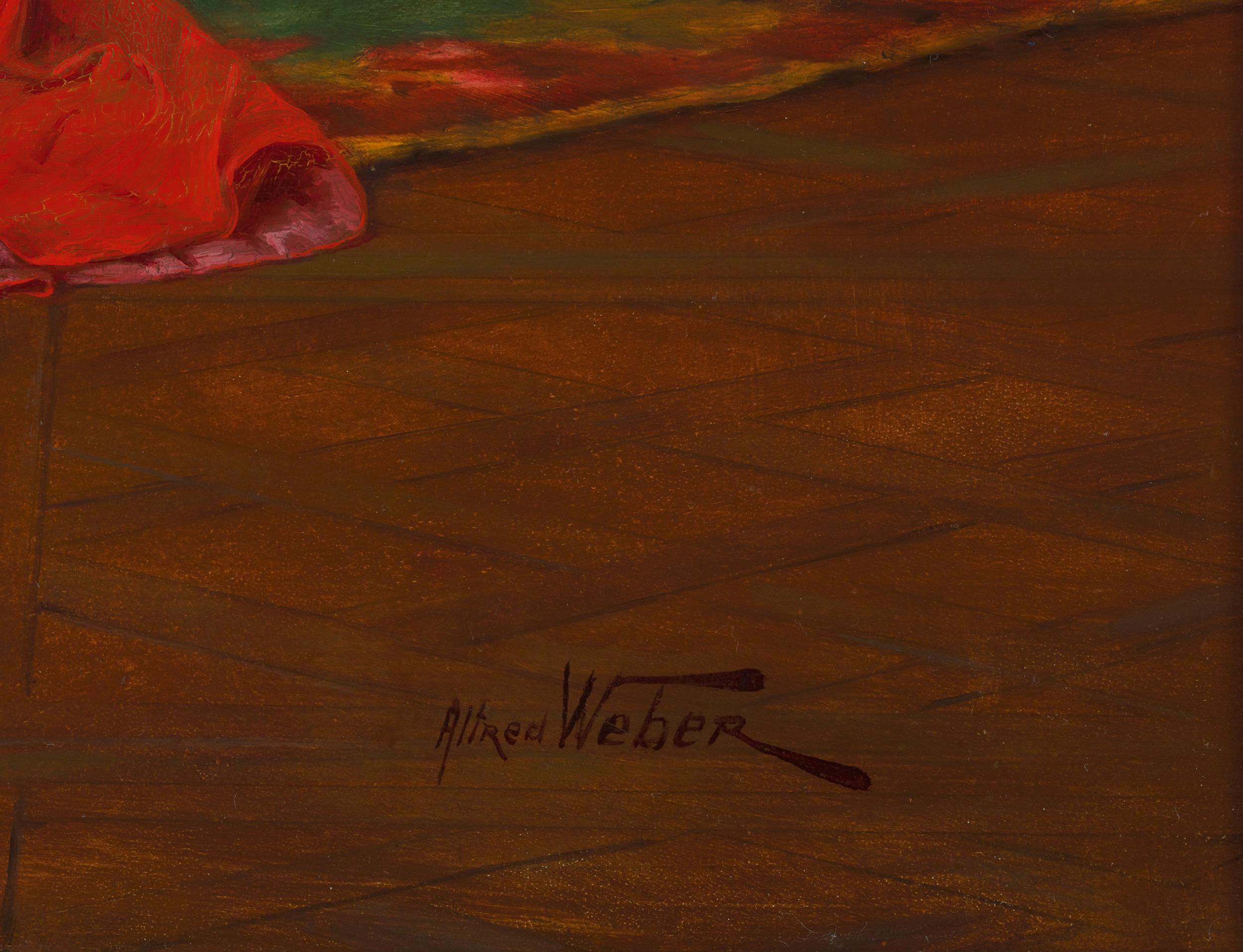 Il musicista - Figurative Painting Marrone di Alfred Weber