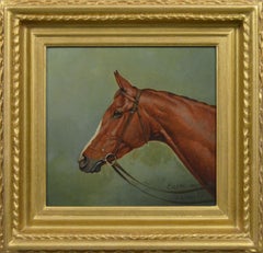 Horse head portrait oil painting of the racehorse Cicero