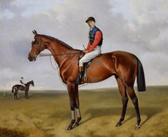 Ritratto di cavallo sportivo dipinto ad olio del cavallo da corsa Diamond Jubilee