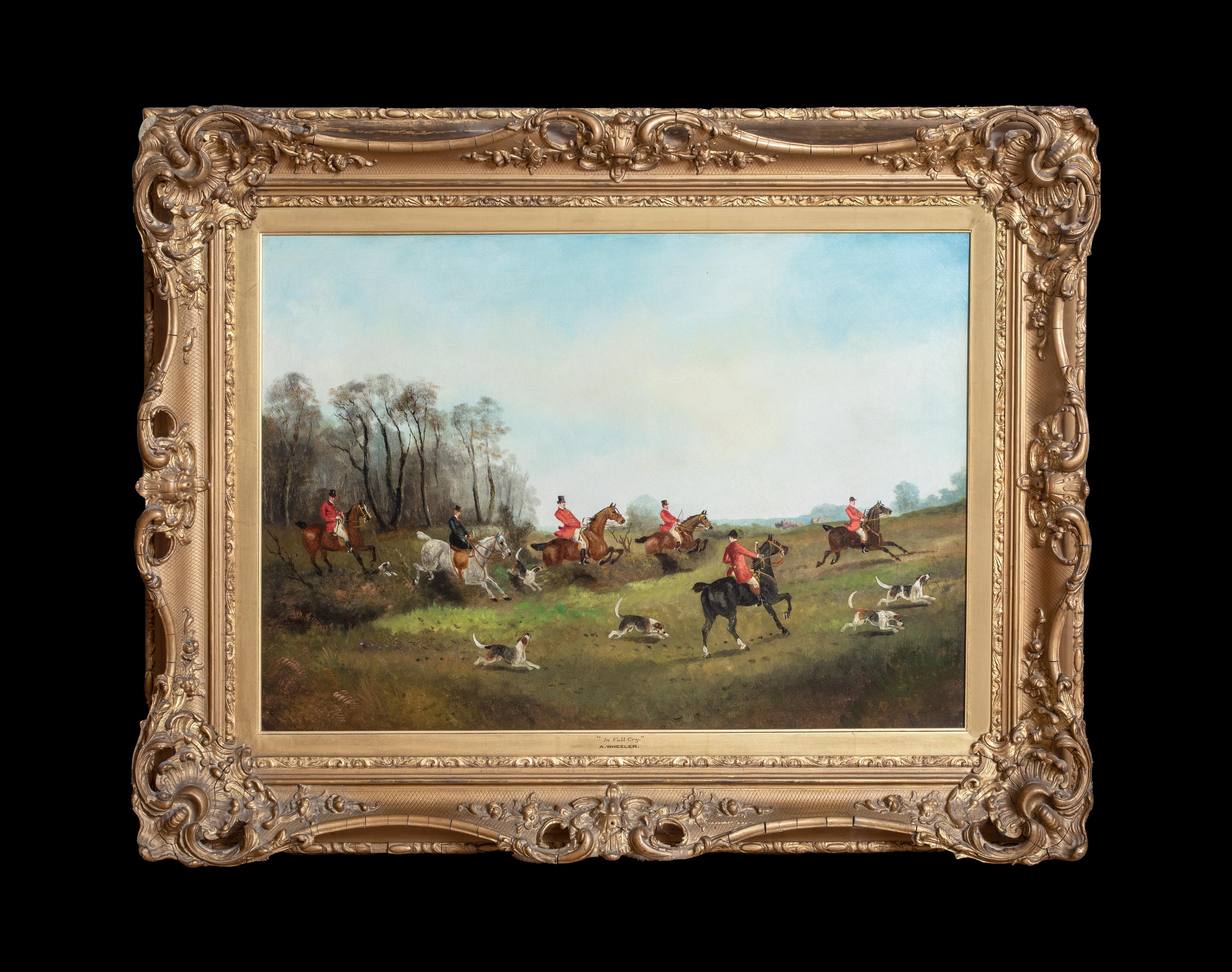 The Mendip Fox Hunt, 19th Century  by. John Alfred WHEELER (1821-1903) - Painting by Alfred Wheeler