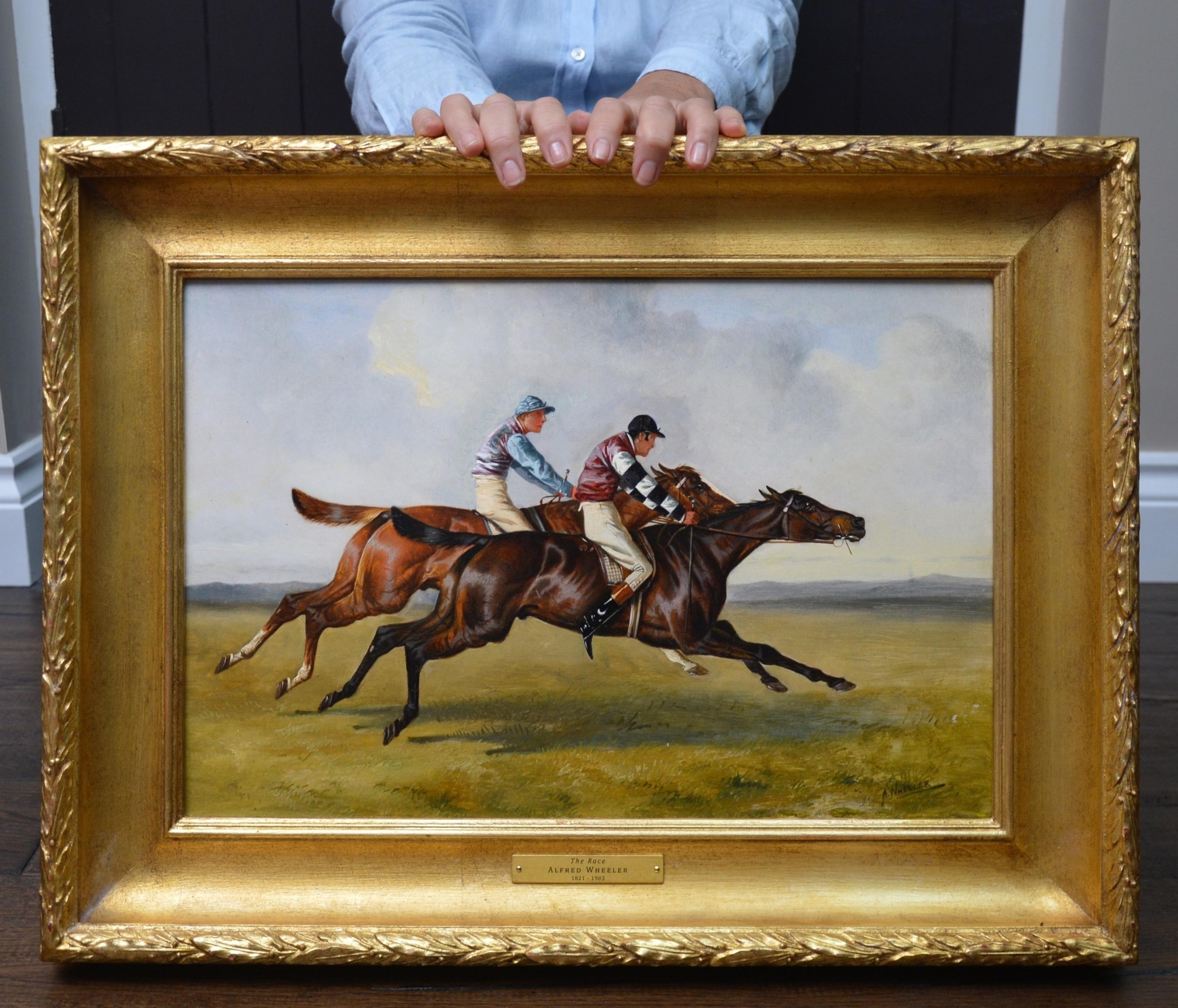 alfred-wheeler-the-race-19th-century-oil-painting-of-horse-racing