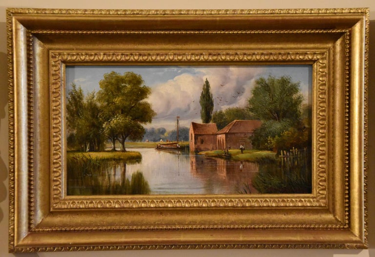 Oil Painting Pair by Alfred William Darby “Norfolk Riverscapes” For Sale 1