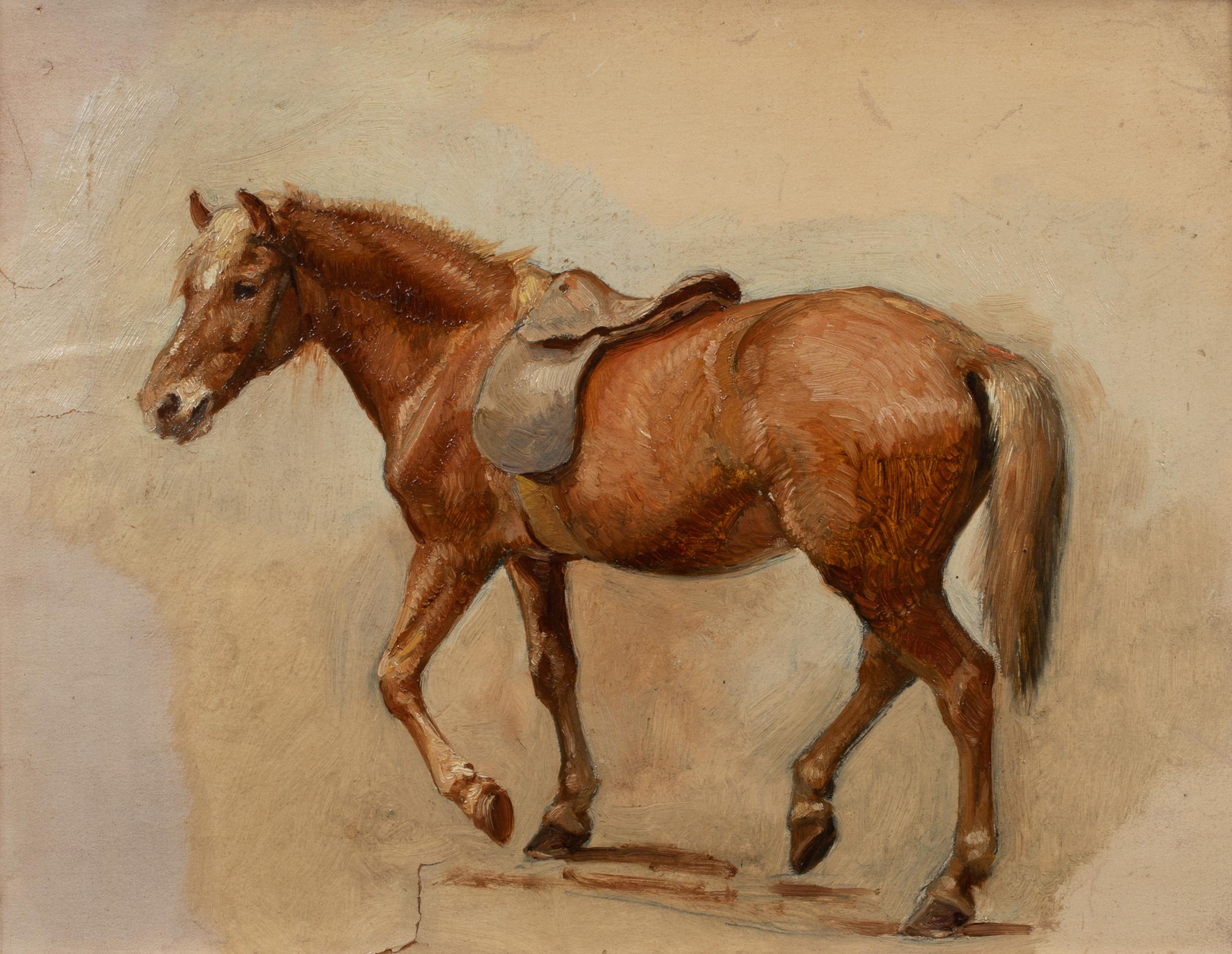 Alfred William Strutt Portrait Painting - Portrait Of A Chestnut Horse, 19th Century