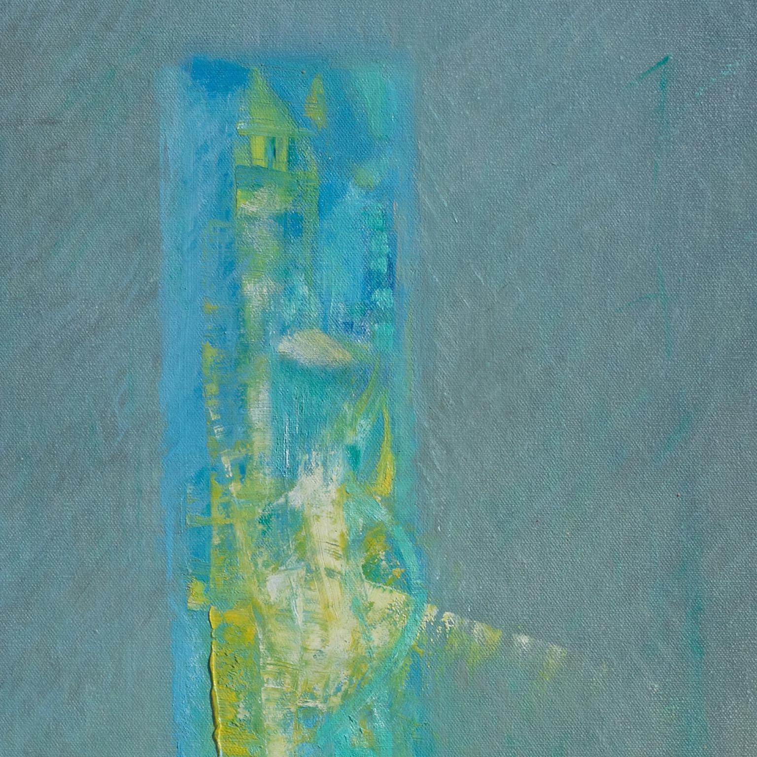 Silencio - Minimalist Abstract Painting, Muted Color Palette Art, Vertical For Sale 1