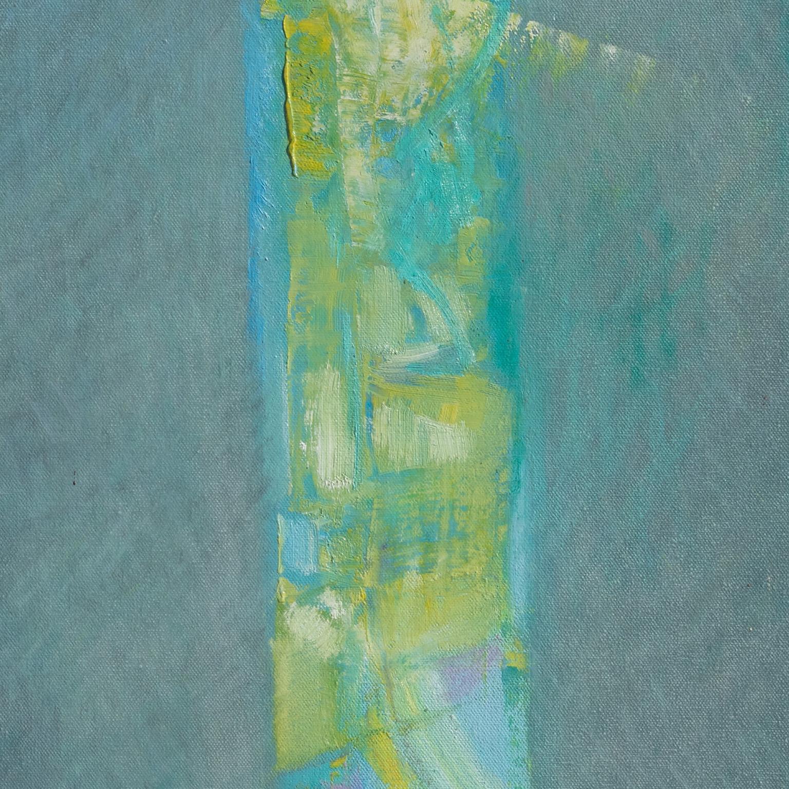 Silencio - Minimalist Abstract Painting, Muted Color Palette Art, Vertical For Sale 2