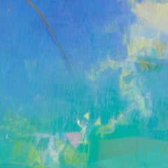 Les heures : Nuit - Grande peinture  l'huile abstraite aux couleurs bleues intenses