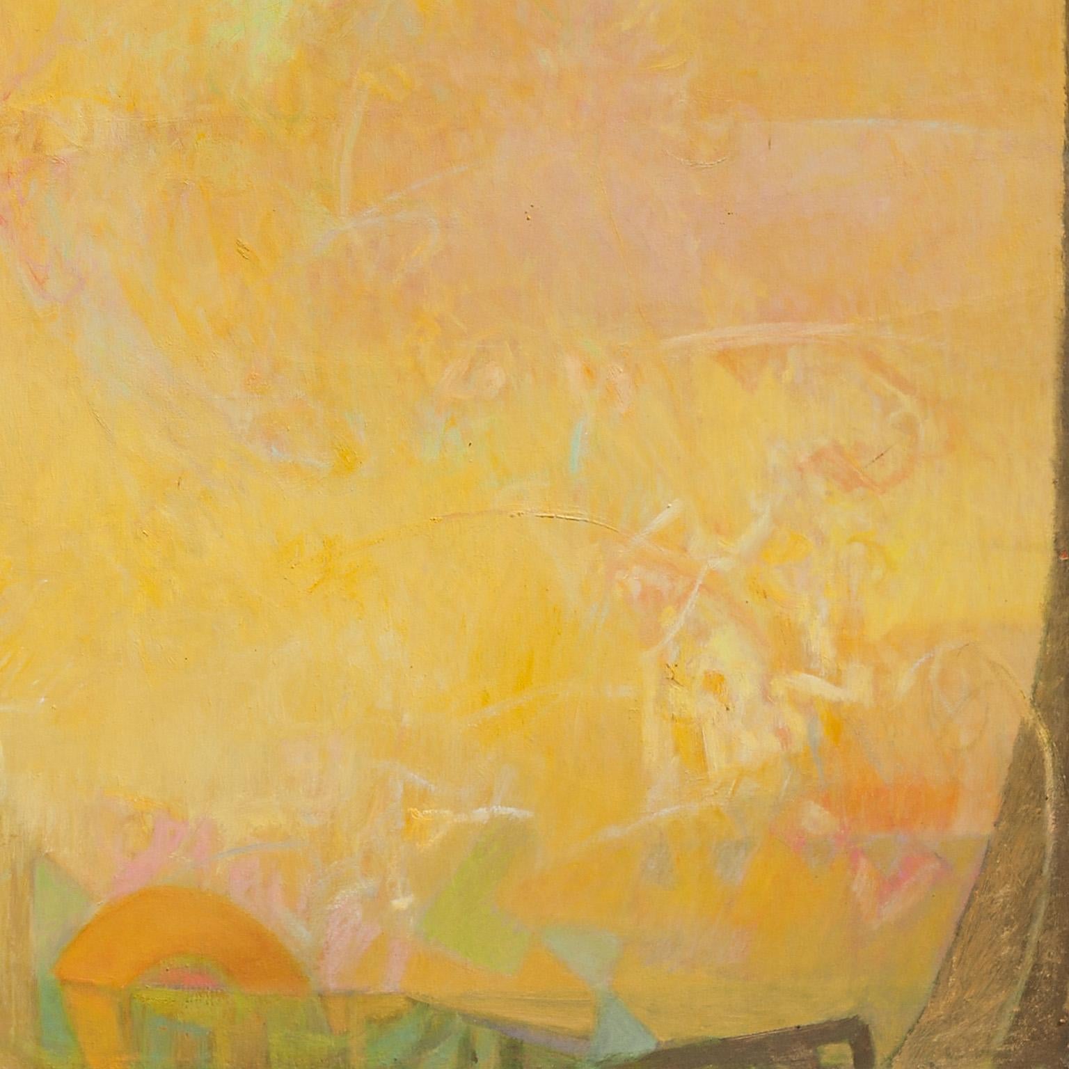 The Hours: Sunrise, When Everything Is Possible - Large Abstract Yellow Painting - Brown Abstract Painting by Alfredo Aya