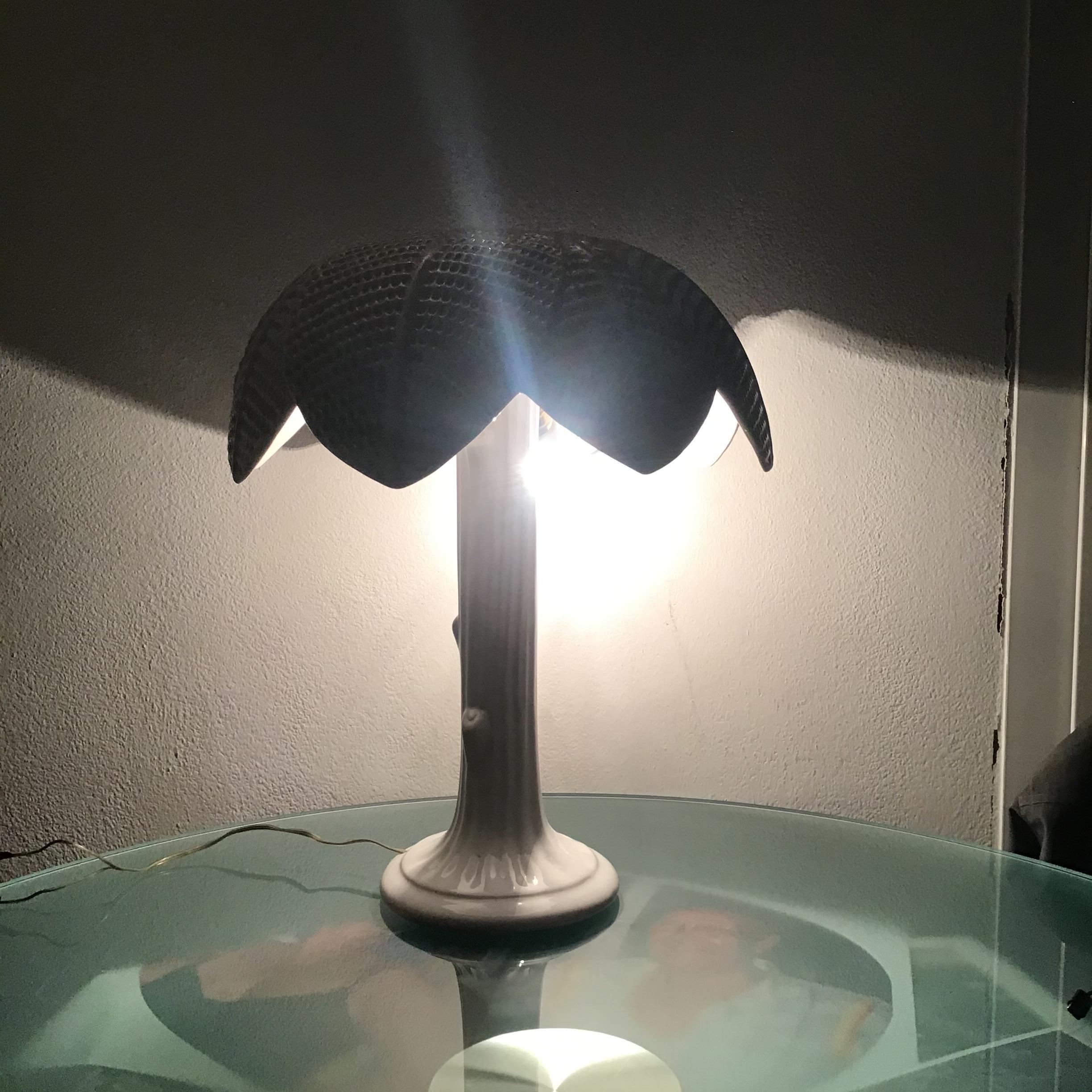 TommasoBarbi Table Lamp Palm Ceramic 1970 Italy For Sale 3