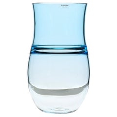 Alfredo Barbini, Aquamarine Incalmo Vase Murano Glass 1980s, Signed and Labeled