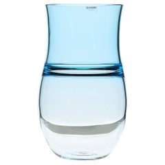 Alfredo Barbini:: Aquamarine Incalmo Vase Murano Glass 1980s:: Signé et étiqueté