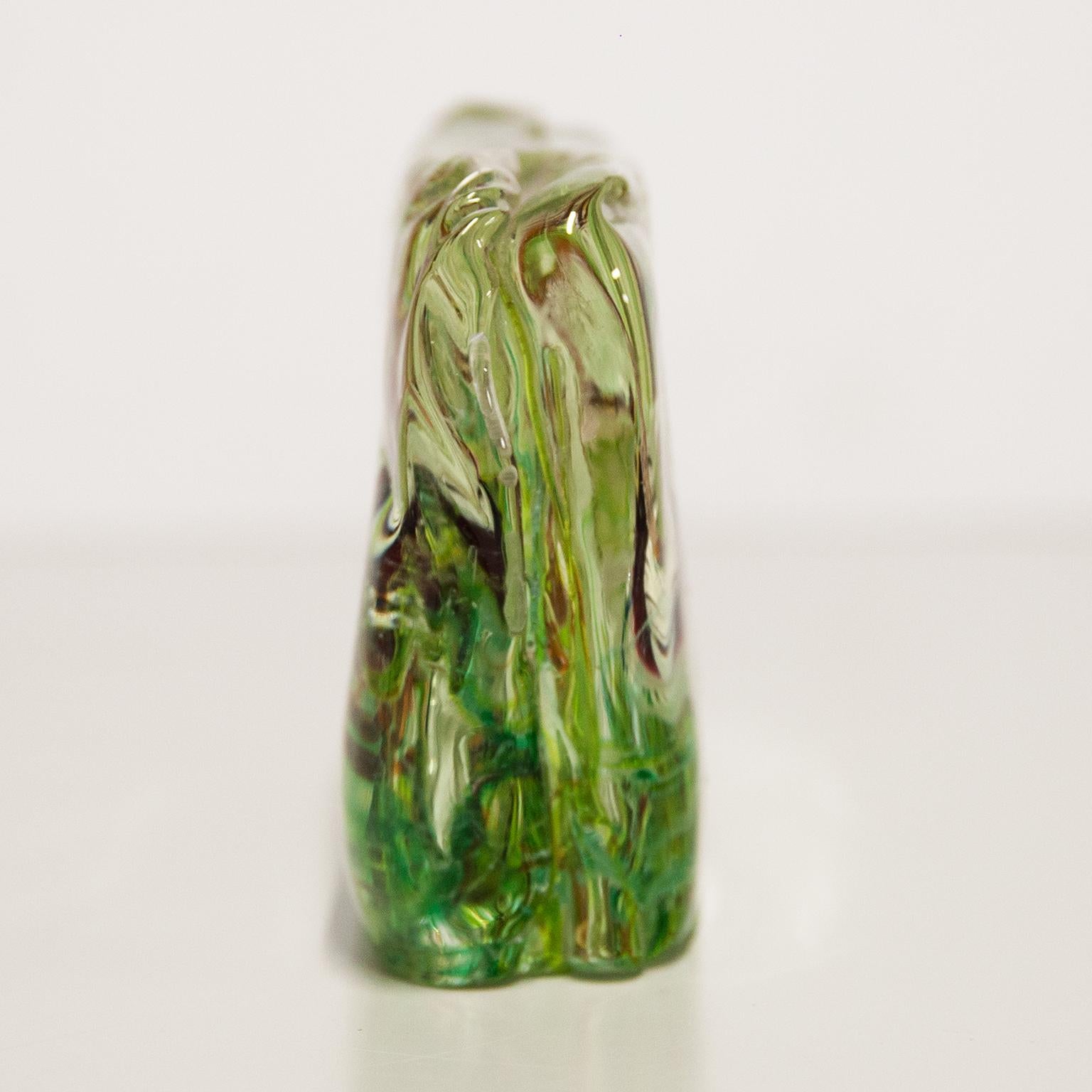 Murano Glass Alfredo Barbini Aquarium Murano 2 Fish Glass Object for Cenedese 1960s For Sale