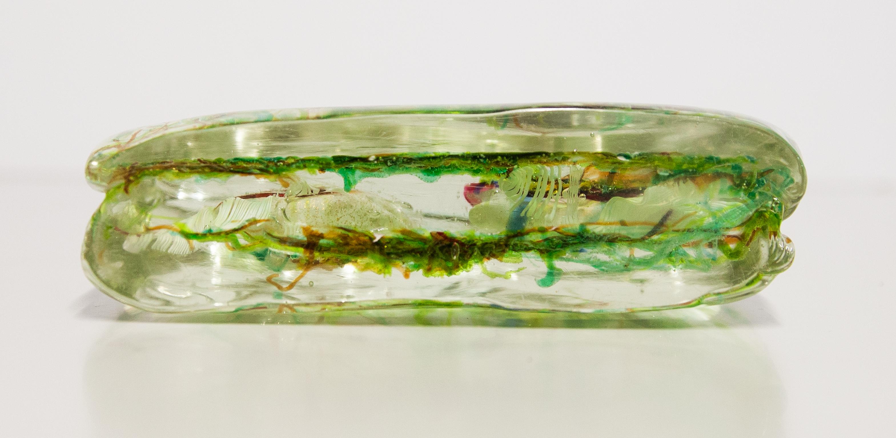 Alfredo Barbini Aquarium Murano 2 Fish Glass Object for Cenedese 1960s For Sale 2
