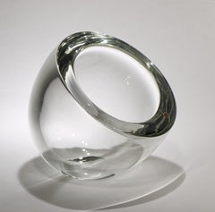 Alfredo Barbini Ciotola ovale angolata Art Deco, Vetro di Murano 1970s Firmato