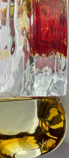 Alfredo Barbini Artist Signed Murano Glass Vulcano Volcano Sculpture 1950’s