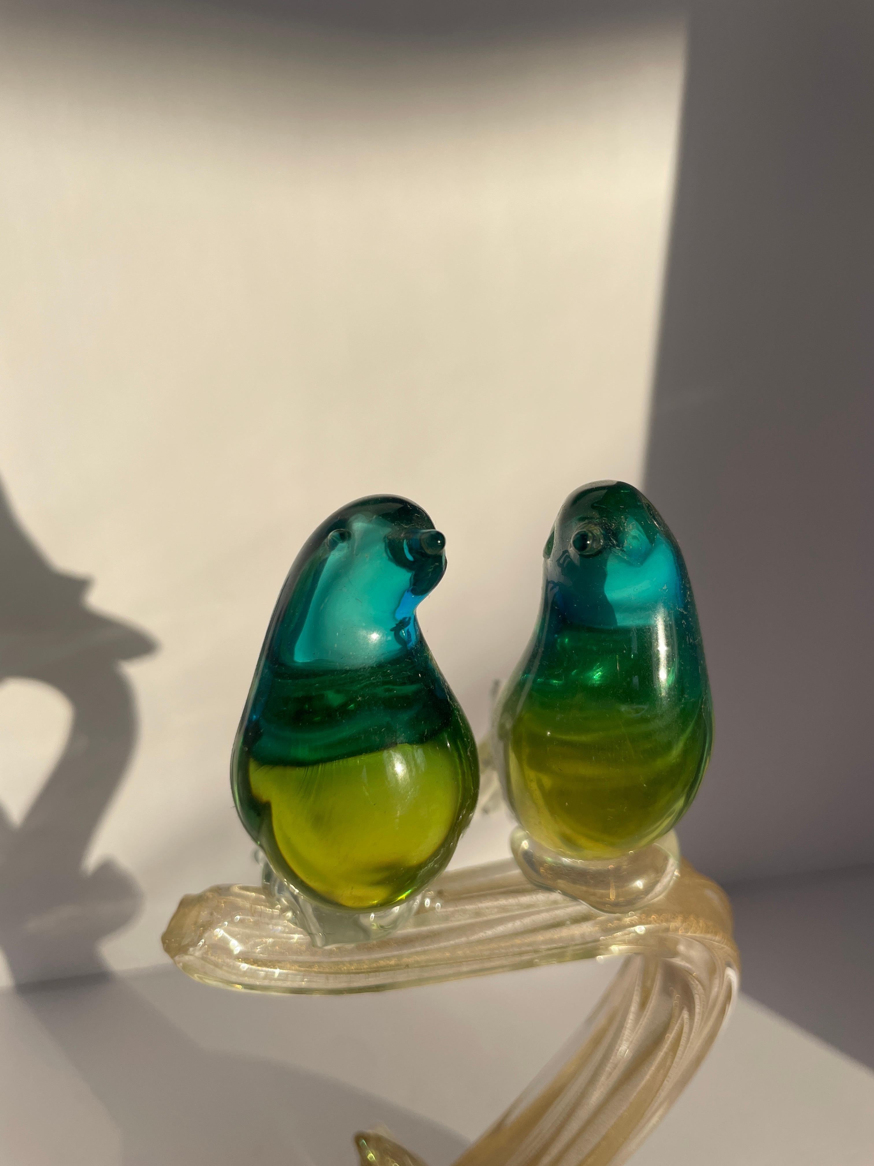 Fait main Sculpture Birds of Paradise d'Alfredo Barbini pour Weil Ceramics & Glass Co., Italie en vente