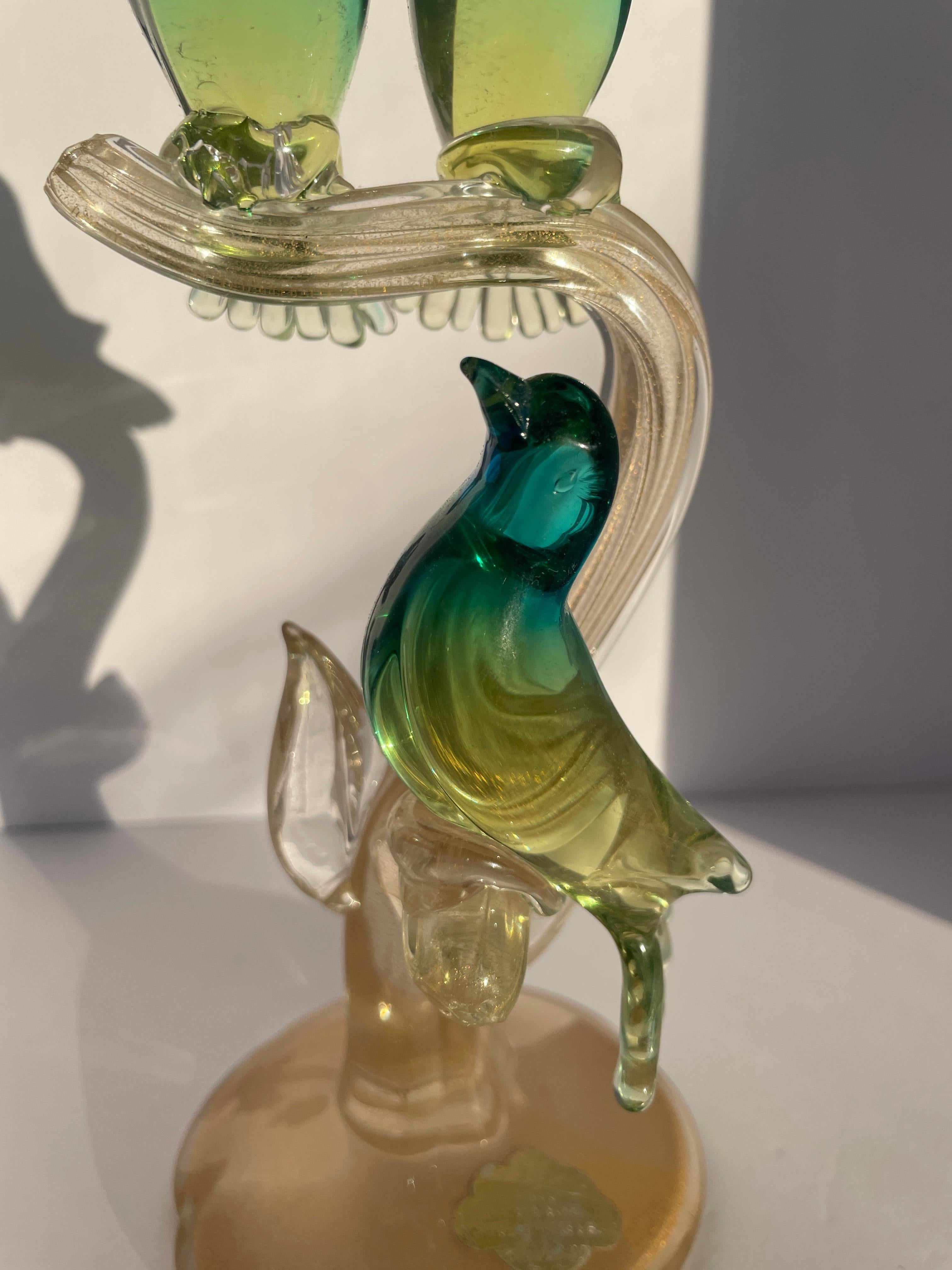Sculpture Birds of Paradise d'Alfredo Barbini pour Weil Ceramics & Glass Co., Italie Bon état - En vente à Palm Beach, FL