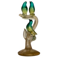Escultura Aves del Paraíso de Alfredo Barbini para Weil Ceramics and Glass Co., Italia