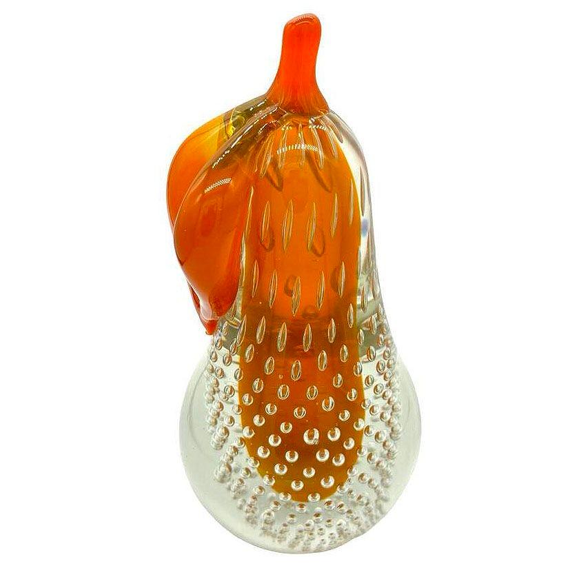 Alfredo Barbini Bullicante Aventurina Escultura de pera de cristal de Murano Italiano en venta
